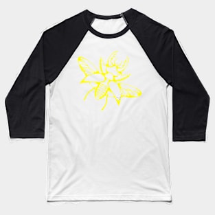 Stag Beetle Neon Yellow Color Insect Bug Art Design - Black Background Baseball T-Shirt